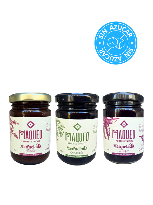 Pack Mermeladas de Maqui, Arrayán y Murta 170 gr. (con Tagatosa)